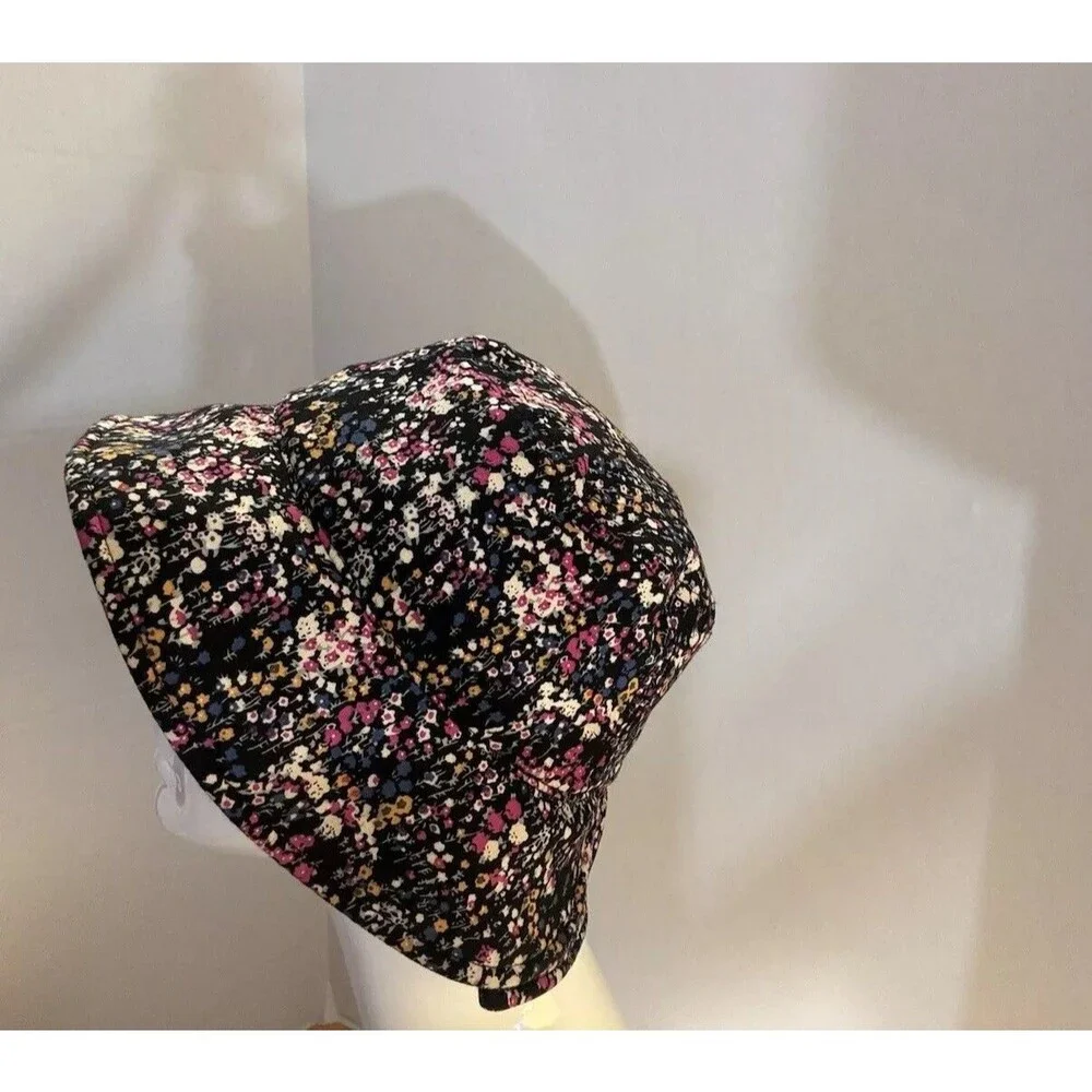 Floral Women’s Cloth Hat Bucket Hat Adjustable Sun Cap Packable Split Brim